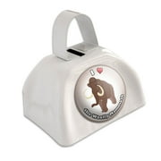 I Love Heart Woolly Mammoth Dinosaur White Cowbell Cow Bell