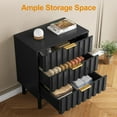 thumbnail image 4 of RoyalCraft 3 Drawer Nightstand, Modern Fluted Chest of Drawers, Wooden Storage Night Stand Side Table with Chic Edge Pull, Perfect for Bedroom, Living Room, Entryway, Black, 4 of 16