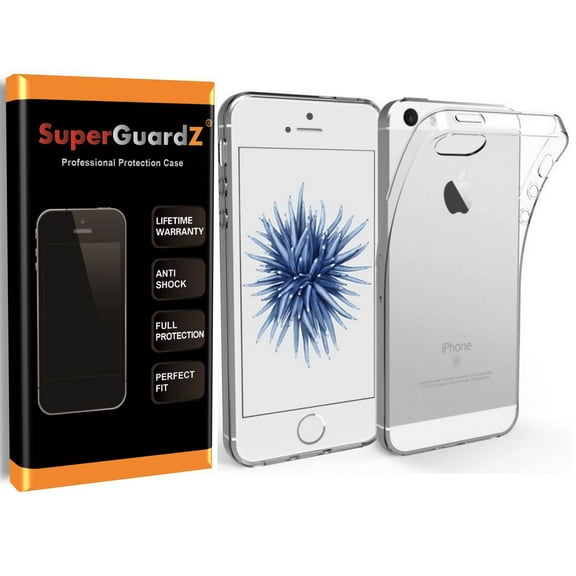 SuperGuardZ Slim Clear TPU Shockproof Protection Cover Anti-Scratch for Apple iPhone SE, Clear
