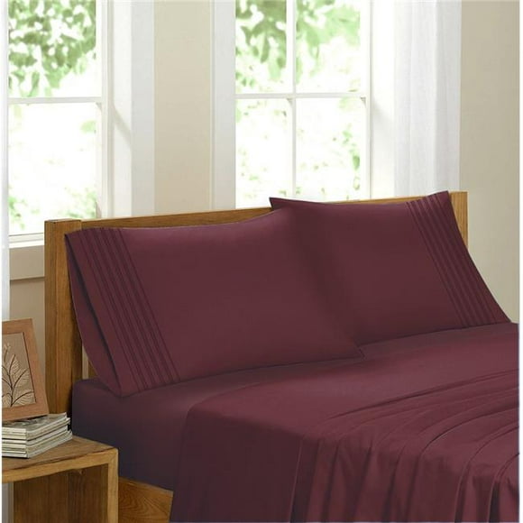 GDC-GameDevCo 37229 Egyptian Comfort Sateen Sheet Set, Burgundy - King