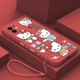 thumbnail image 1 of Sanrio-funda de teléfono de Hello Kitty para iPhone, carcasa de silicona con cordón para modelos 14, 13, 12, 11 Pro Max, Mini, X, XR, XS MAX, SE 2020, 8, 7 Plus zhangmengya LED, 1 of 2