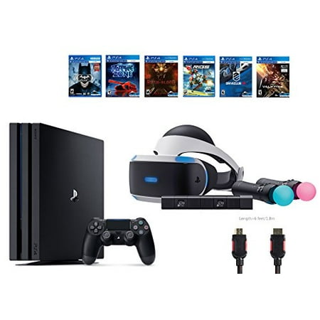 PlayStation VR Start Bundle 10 Items:VR Start Bundle PS4 Pro 1TB,6 VR Game Disc Until Dawn: Rush of Blood,EVE: Valkyrie, Battlezone,Batman: Arkham VR,DriveClub,Battlezone Battlezone