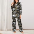 thumbnail image 2 of Daiia Ink Graffiti Owl for Women's Long-Sleeved Pajama Set – Soft & Comfortable Sleepwear Button-Up Pajamas Cozy Lounge Wear-XX-Large, 2 of 7