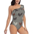 thumbnail image 3 of Wukai Rooster Chic One Shoulder Swimwear with Ruffle Design and Tummy Control Skirt: Fashionable, Supportive, Comfortable for Beach-X-Large, 3 of 7