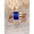 thumbnail image 2 of 1.25 carat Blue Sapphire and diamond Halo Bridal Set in 10k Rose Gold: On Limited Time Sale Under Dollar 400, 2 of 2