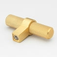 thumbnail image 2 of GlideRite 2.25 in  Brass Gold European Knurled Solid Steel Cabinet T-Bar (Pack of 25) - Brass Gold, 2 of 3
