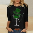thumbnail image 1 of Meichang Hauts à Manches 3/4 pour Femmes T-Shirts de la Saint-Patrick T-Shirts à Imprimé Irlandais Porte-Bonheur T-Shirts de Fête Col Rond Hauts Irlandais Porte-Bonheur Liquidation de Printemps, 1 of 4