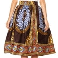 thumbnail image 2 of Sakkas Celine African Dutch Ankara Wax Print Full Circle Skirt - 1120-Chocolate - One Size Regular, 2 of 5