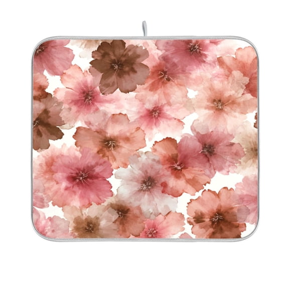 Dish Drying Mat Microfiber Kitchen Pad Large Counter Absorbent Dish Mats Drainer Rack 16"x18" Tie-dye Flowers Pattern