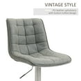 thumbnail image 5 of HOMCOM Vintage PU Leather Bar Stool with Stainless Steel Base, Adjustable Counter Height Bar Chair Swivel Barstool with Back, Footrest, Grey, 5 of 9