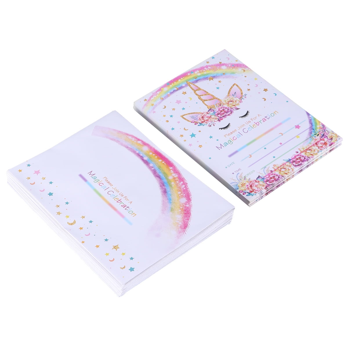 Magical Unicorn Party Invitations with Envelopes for Girls Kids Teen  Unicorn Birthday Party Unicorn Party Invites Supplies Fill in Blank Style  Sparkling Pink Faux Glitter Large 5x7 Set (25 Pack) - Walmart.com