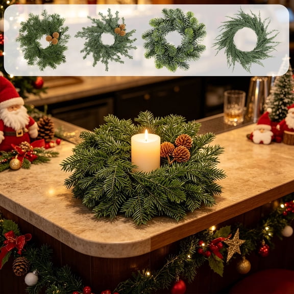 YOTQUSKI Mini Garland Wreath, Candle Ring Wreath, Durable Artificial Leaves, Used for Candlesticks, Ring Boxes, Aromatherapy Decoration