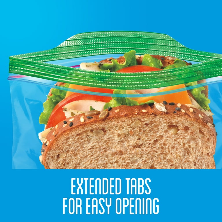 Ziploc XL Sandwich and Snack Bags, Storage Bags for On the Go Freshness,  Grip n 
