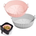 thumbnail image 1 of Lot de 2 Doublures en Silicone pour Friteuse à Air Chaud de 3 à 5 QT, Panier en Silicone pour Friteuse à Air, Remplacement du Papier Parchemin Inflammable, Plateau de Cuisson Réutilisable Accessoires de Four, Rose+gris, 1 of 7