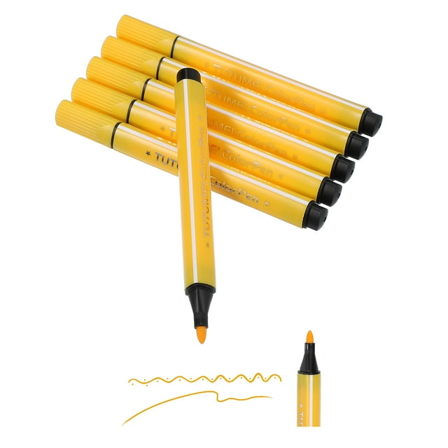 Colored Markers, Dirt Yellow 6 Pack Washable Coloring Markers Water Color Pens