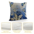 thumbnail image 4 of Leisuo Throw Pillow Square Covers Up Butterfly Freshness Color Fairy Summer Flowers Petal Hydrangeas Iris Nature Cushion Pillow Covers Couch Home Decor White, 4 of 5
