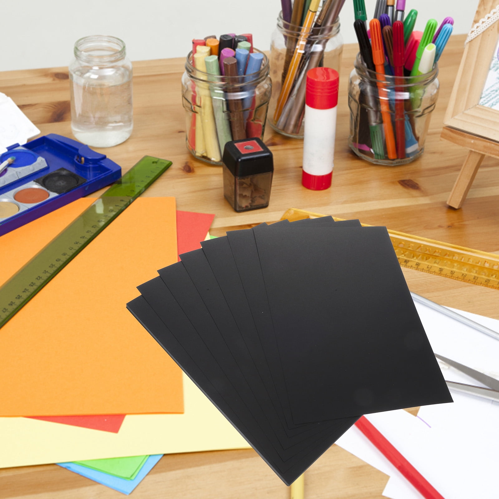 100 Sheets Black Thick Cardboard Hard Painting Handmade (a4 (180g) 100pcs) Paper Cardstock Greeting Drawing Student