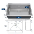thumbnail image 6 of 30 Inch Topmount Workstation Kitchen Sink, Drop-In Single Bowl, 16 Gauge Stainless Steel with Ledge, Accessories Included, 30 x 22 x 10 In, 6 of 20