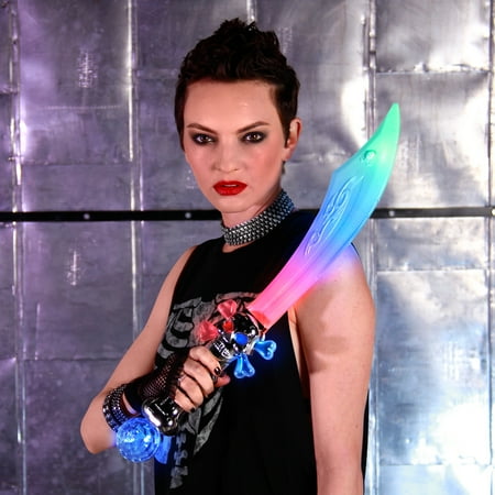 Wholesale Crystal Ball - FlashingBlinkyLights Light Up Curved Pirate Sword with LED Crystal Ball