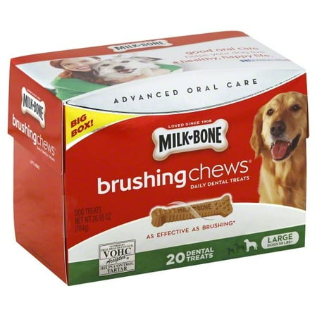 Natural Dental Chews - Milk-Bone Brushing Chews For Large Dogs, 26.9-Ounce