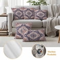 thumbnail image 6 of Orange Blue Boho Outdoor Waterproof Pillow Covers, Ethnic Geometric Southwest Decorative Square Throw Pillowcase Sofa Cushion Sham for Patio/Couch/Chair, 26"x26" 2 Pack, 6 of 8