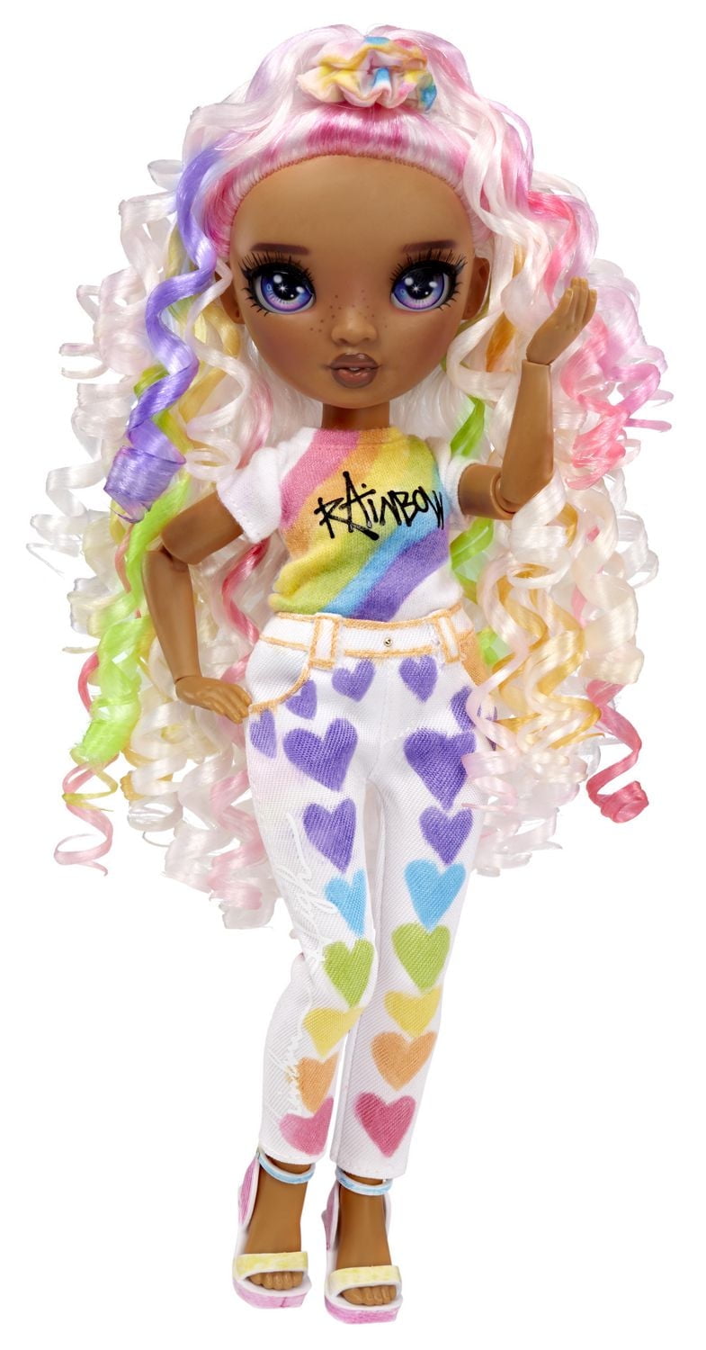 Poupée-mannequin artistique Rainbow High Color & Create avec yeux violets
