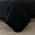 thumbnail image 7 of JML Velvet Quilt Set Queen Size 3 Pieces, Soft Velvet Diamond Pattern Bedspread Coverlet Quilted Bedding Set, with 2 Pillow Shams,Black, 7 of 7