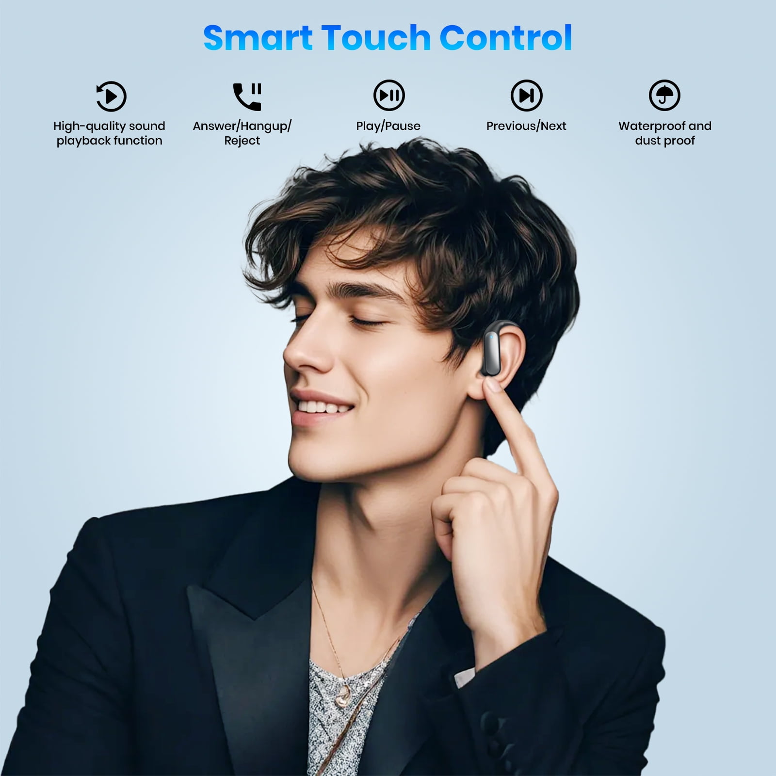 AI Translation Earbuds Real Time: OWS 3-in-1 Translator Earbuds for iOS & Android, Supporting 144 Languages with 60-Hour Battery Translator Headphones for Travel, Business, Meetings & Learning