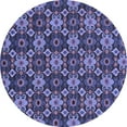 thumbnail image 1 of Ahgly Company Machine Washable Indoor Round Abstract Blue Modern Area Rugs, 6' Round, 1 of 4