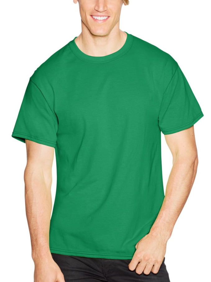 Hanes Short Sleeve 50/50 T-Shirt Big Sizes, Kelly Green, 2XLarge ...