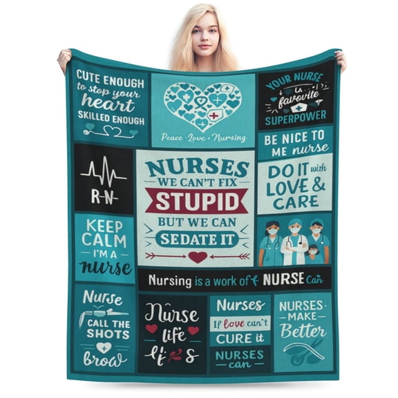 Nurse Gifts, Funny Gifts for Nurses, Nurses Week Gifts, Nurses Appreciation Gifts, Nurse Gifts for Women Male, Nurse Graduation Gifts, Nurse Gifts for Christmas Throw Blanket 50x40