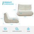 thumbnail image 4 of Mjkone Lazy Floor Sofa Set, Chenille Bean Bag Chair, Lazy Couch Chair for Adults, 3-Piece Floor Sofa Set for Living Room-Beige, 4 of 8