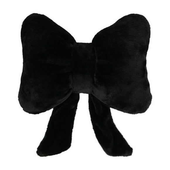 Cushion Seat Padding for Living Room—Soft Furry Bow Throw Pillow with Bowknot Design Lumbar Cushion for Bed Couch Decorative Pillow