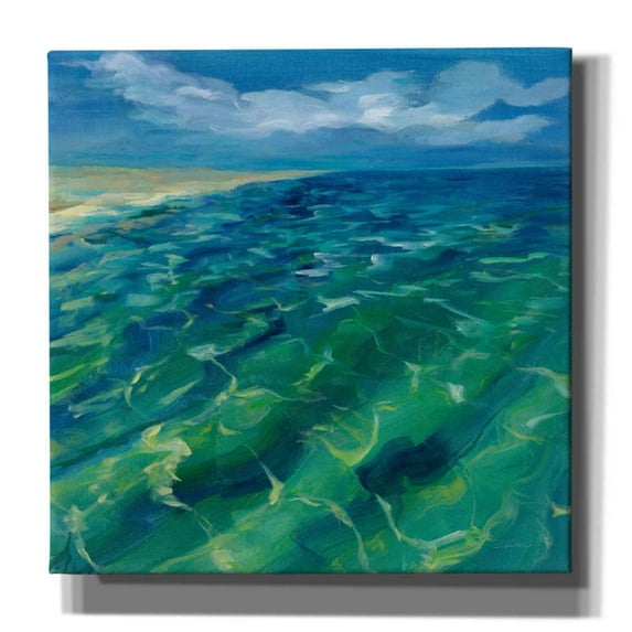 Epic Graffiti 'Sunny Sea Reflections' by Silvia Vassileva, Canvas Wall Art, 37"x37"