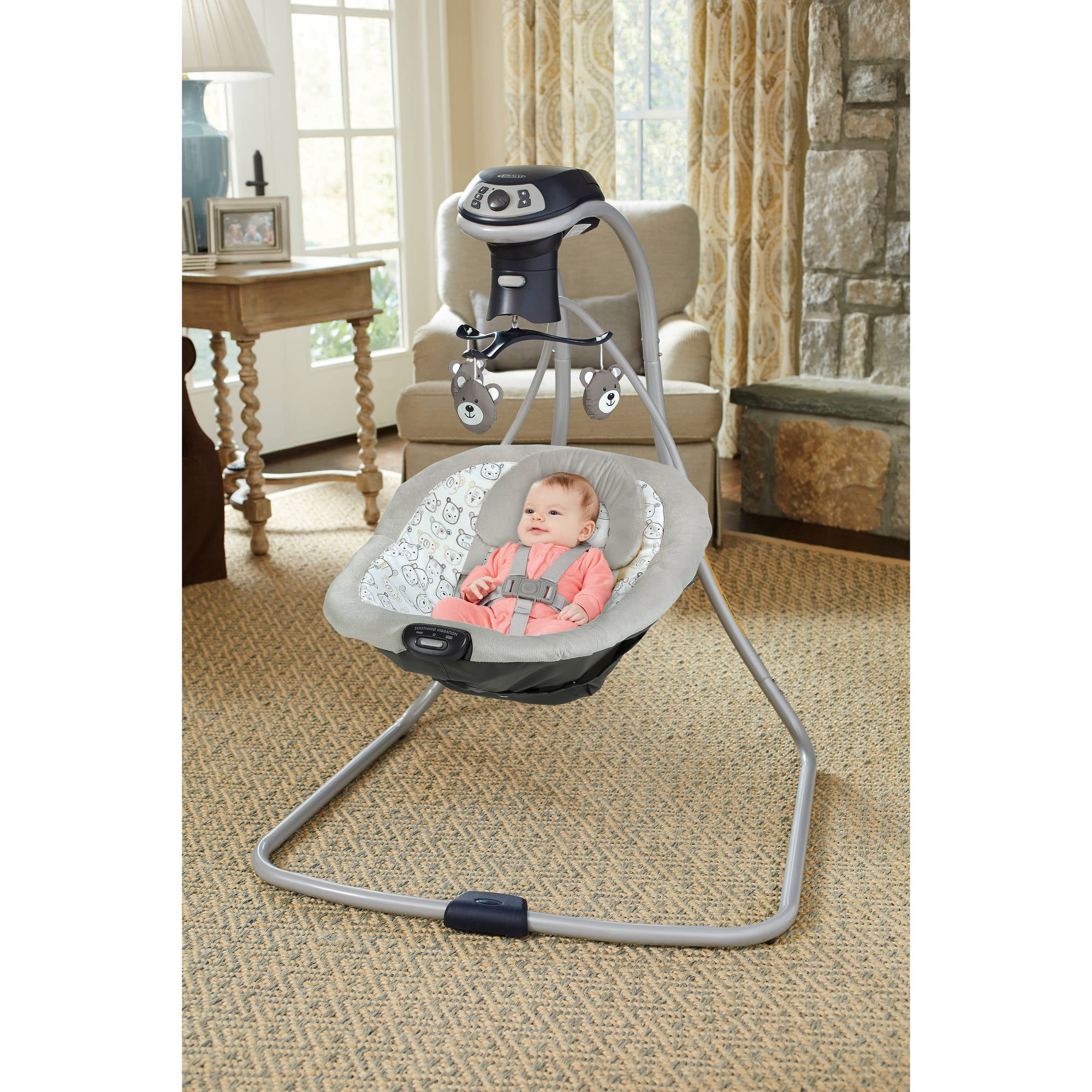 Graco Simple Sway LX Baby Swing with Multi-Direction, Teddy 