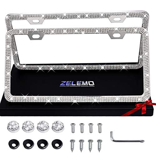 Frames and Covers on Cars and Trucks ZELEMO 8 Pcs Rustproof Stainless License Plate Screws for Fastening License Plates