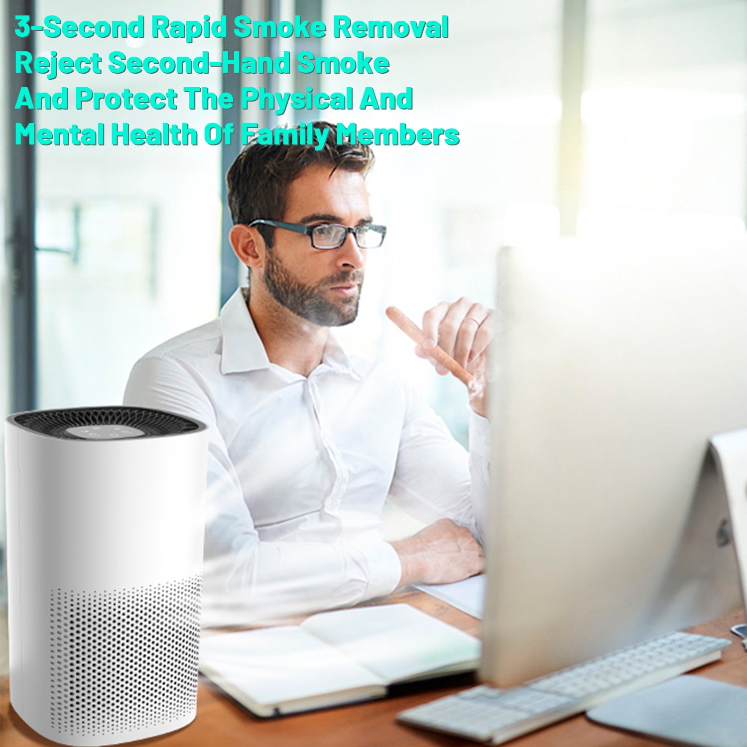 Ouxumoll Air Purifier, Allergies Pets Hair Odor Eliminators, Auto Mode, Quiet Air Cleaner, Air Cleaner up to 300 Sq Ft