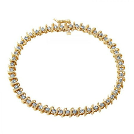 Ladies 2 Carat Diamond 10K Yellow Gold Bracelet