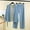 Light Blue, variant on Goodtrade8 Loungewear Pajamas for Women Set 2 Piece Solid Color Soft Long Sleeve V-Neck Casual Womens Pj Tops