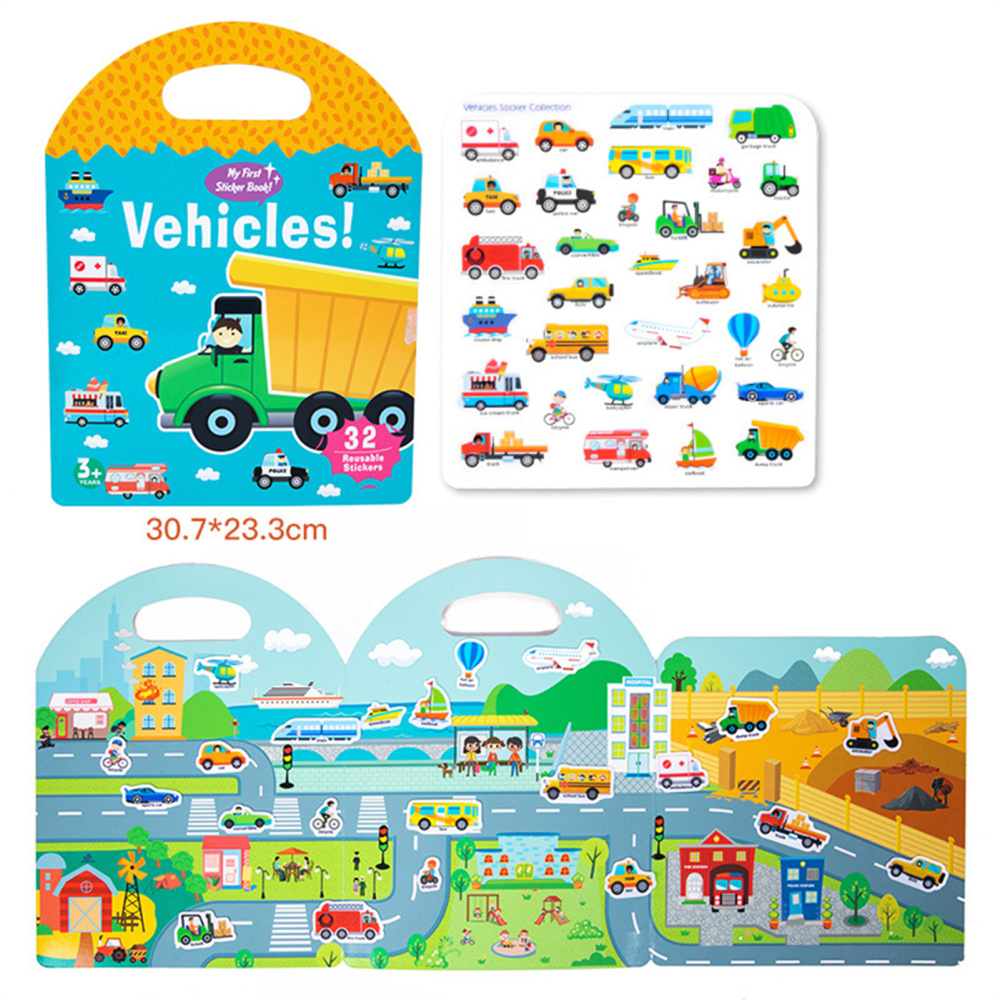 Children Scene Stickers DIY Handon Puzzle Sticker Books Reusable