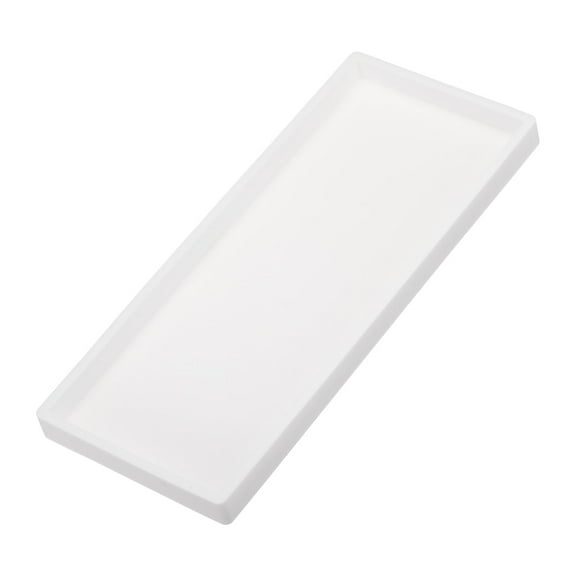 Silicone Bathroom Tray, Soap Dispenser Tray Jewelry Organizer Dish for Restroom, Dresser, Kitchen Sink for Jewelry, Coin, Key, Pure White(30*12.5*2cm)