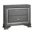 thumbnail image 1 of Bowery Hill 2-Drawer Contemporary Solid Wood Nightstand in Gray, 1 of 5