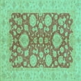 thumbnail image 1 of Ahgly Company Indoor Square Abstract Turquoise Blue Modern Area Rugs, 4' Square, 1 of 4
