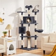 thumbnail image 2 of Yaheetech 79'' Multilevel Cat Tree Condo with Basket & Scratching Posts & Ramp, Dark Gray, 2 of 8