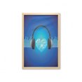 thumbnail image 1 of Music Wall Art with Frame, Headphones Earphones Heart Shape Disk on Circular Geometrical Background, Printed Fabric Poster for Bathroom Living Room, 23" x 35", Royal Blue and Grey, by Ambesonne, 1 of 2