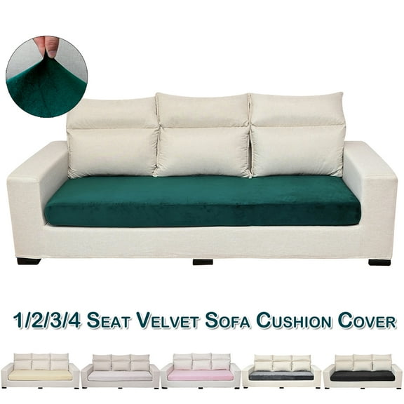Rosnek Stretch Velvet Cushion Cover Soft Sofa Seat Cushion Cover Sofa Slipcover Furniture Protector