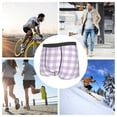 thumbnail image 6 of Kdxio Men's Boxer Briefs with Purple Checkboard Print - Comfortable and Breathable Underwear for Everyday Wear, 6 of 7