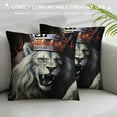 thumbnail image 3 of ARISTURING  Red Black Throw Pillow Covers Animal Lion and Lioness Decorative Pillow Cover Square Pillow Cases Cover with Zipper Outdoor Living Room Bed Sofa Pillow Covers, 3 of 5