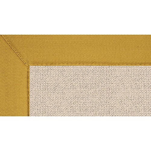 Linon Home - Natural Wool Rug with Jute Backing, Natural/Gold Border