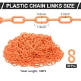 thumbnail image 2 of Uxcell Plastic Chain Links, 140 Feet Safety Chains, Orange Plastic Chains Large Plastic Chain Long for Barriers, Crowd Control, Queue Lines, Parking, Fences, Gate, Concerts, 2 of 7